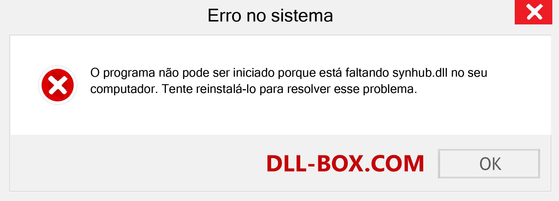 Arquivo synhub.dll ausente ?. Download para Windows 7, 8, 10 - Correção de erro ausente synhub dll no Windows, fotos, imagens